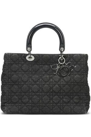 Dior Women 17 Inch Laptop Bags - Dior Lady Dior Denim Cannage Handbag