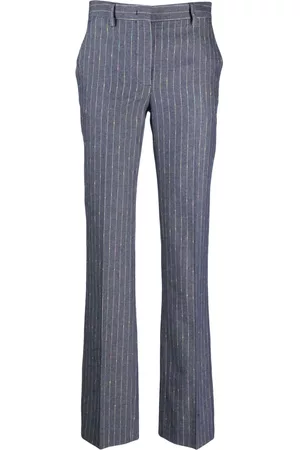 Manuel Ritz Women Wide Leg Pants - Pinstripe-pattern flared trousers