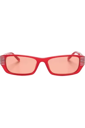 MAGDA BUTRYM Crystal-embellished rectangle sunglasses