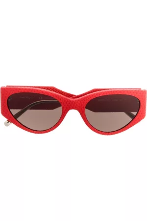 Salvatore Ferragamo Women Sunglasses - Leather oversized sunglasses