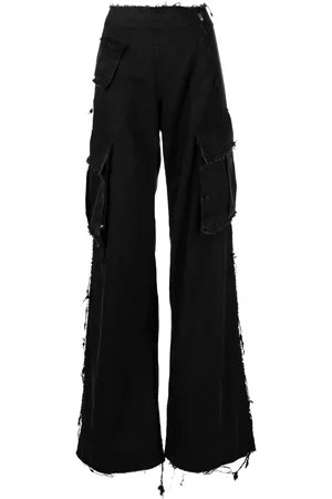 Ground Zero Frayed-edges cargo-pocket jeans
