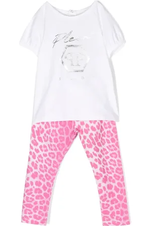 Philipp Plein Metallic cheetah-print babygrow set