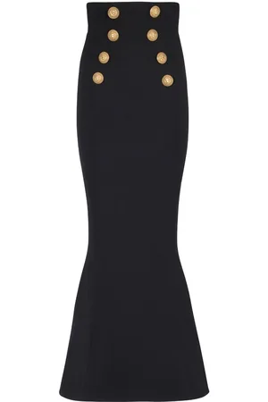 Balmain Buttoned wool mermaid skirt