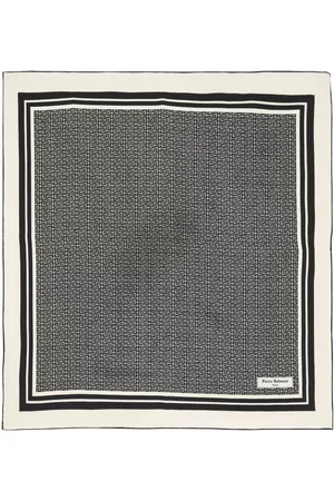 Balmain Monogram-pattern silk scarf