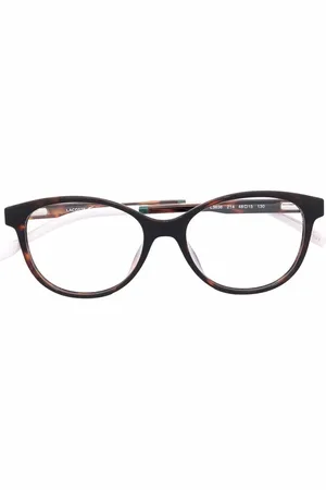 Lacoste Tortoiseshell-effect logo-plaque glasses