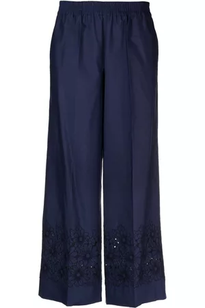 P.a.r.o.s.h. Women Pants - Broderie-anglaise straight-leg trousers