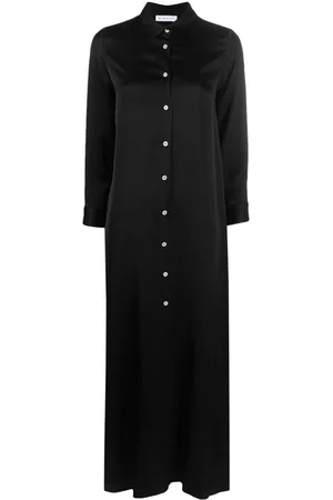 Manuel Ritz Women Maxi Dresses - Satin-finish buttoned maxi dress