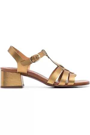 Chie Mihara Women Sandals - 55mm metallic-finish ankle-strap sandals
