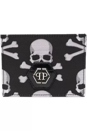 Philipp Plein Skull-print leather cardholder