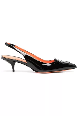 santoni Women Patent Leather Shoes - 55mm slingback patent leather pumps