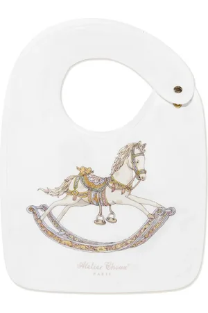 Atelier Choux Illustration-print organic cotton bib