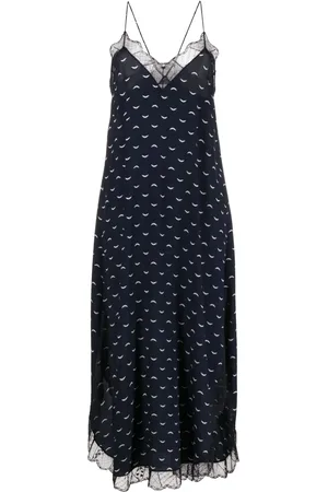 Zadig & Voltaire Lace-trim silk midi dress