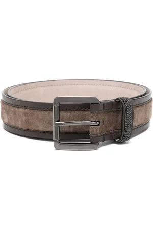 Brunello Cucinelli Leather-trim suede belt