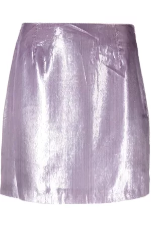 Manuel Ritz Women Mini Skirts - High-waisted metallic miniskirt