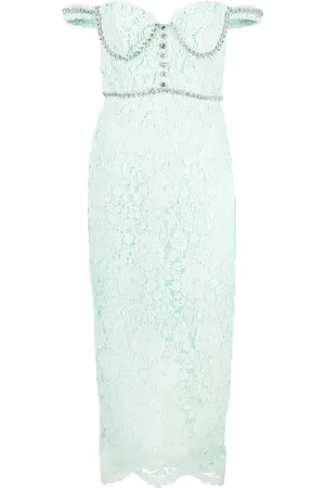 Self-Portrait Off-shoulder lace midi dress