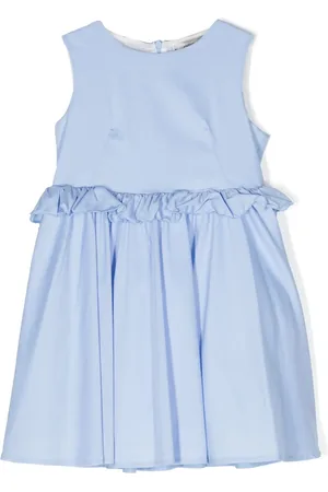 Simonetta Ruffle-trim pleated dress