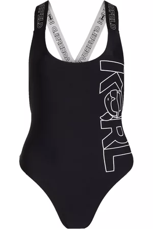 Karl Lagerfeld Ikon logo-print swimsuit
