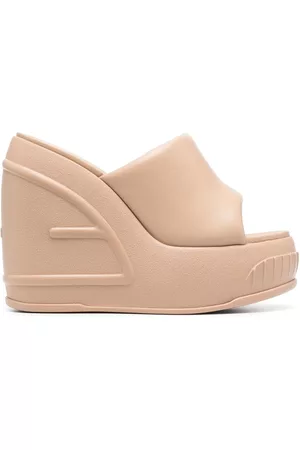 Fendi Women Sandals - Leather platform-wedge sandals