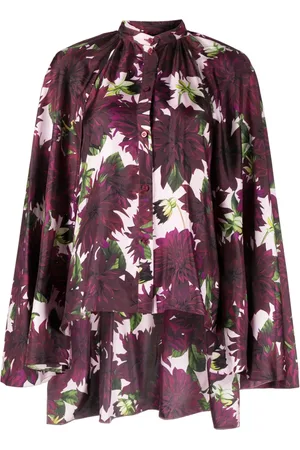 Oscar de la Renta Dahlia floral-print silk shirt