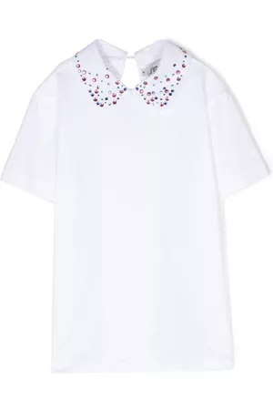 Simonetta Crystal-embellished collar shirt