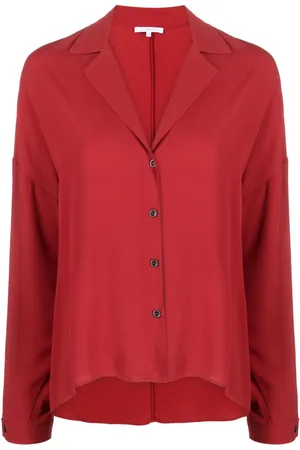 Patrizia Pepe Long-sleeved V-neck crepe shirt