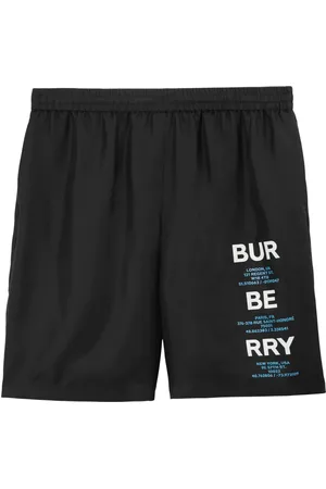 Burberry Logo-print silk track shorts