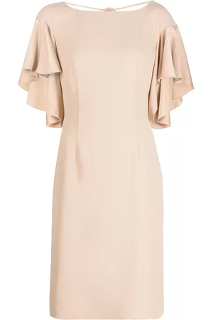 Paule Ka Women Dresses - Draped-detail satin-finish dress