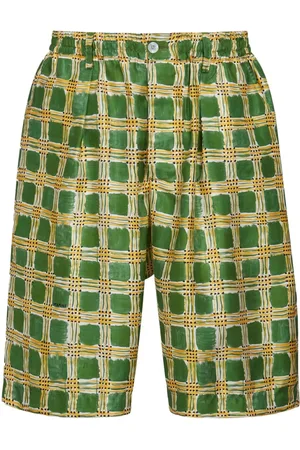 Marni Check Fields silk shorts
