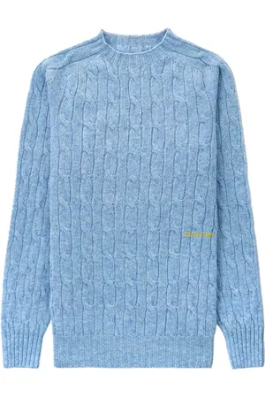 Sporty & Rich Logo-embroidered cable-knit jumper