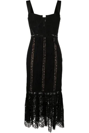 Self-Portrait Floral lace sleeveless midi dress