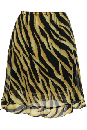 VERSACE 2000s tiger stripe-print skirt