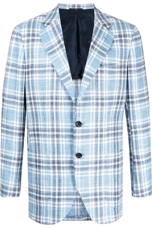 Kiton Tartan-print single-breasted blazer