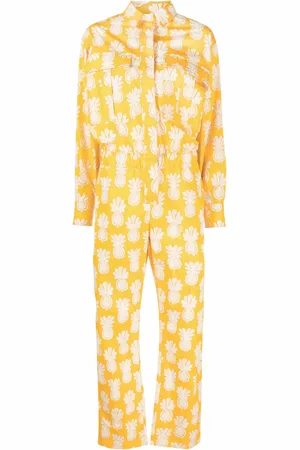 La DoubleJ Aviator pineapple-print cotton jumpsuit