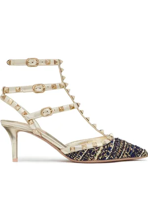 VALENTINO GARAVANI Rockstud 65mm tweed pumps