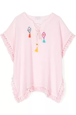 Selini Action Sequin-design tassel-trim poncho