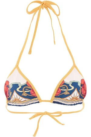 La DoubleJ Tropical-print bikini top