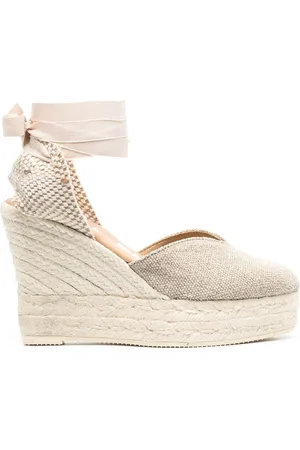 MANEBI 110mm ankle-strap wedge espadrilles