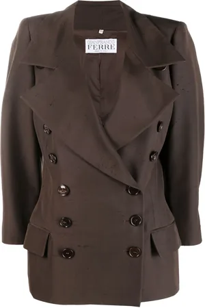 Gianfranco Ferré 1990s wide-lapel double-breasted silk jacket