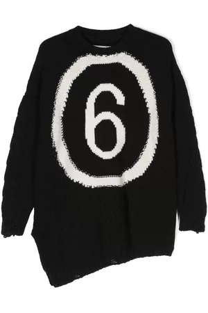 Maison Margiela Logo-intarsia asymmetric jumper