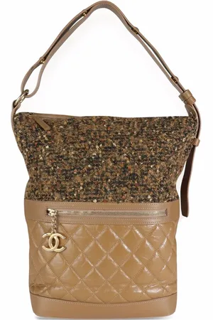 CHANEL Diamond-quilted tweed shoulder bag