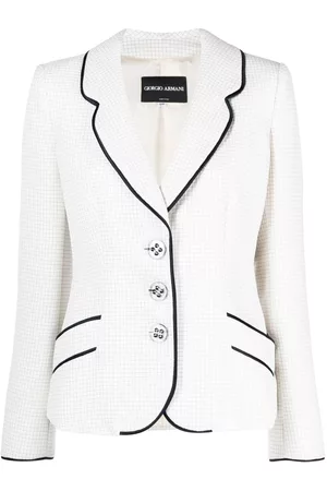 Giorgio Armani Women Blazers - 1990s waffle-effect single-breasted jacket