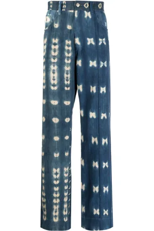 WALES BONNER Hand-dyed wide-leg trousers