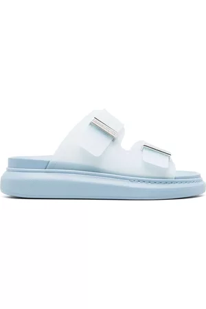 Alexander McQueen Women Flip Flops - Logo-engraved slides