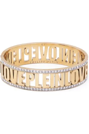 Philipp Plein Logo-lettering band bracelet