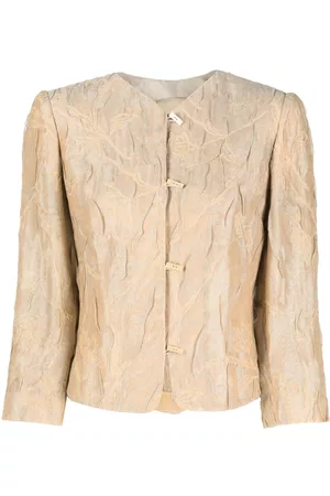 Giorgio Armani Women Cropped Jackets - 2000s crinkled silk jacket