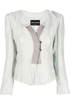 Giorgio Armani Women Cropped Jackets - 2000s crinkled jacket