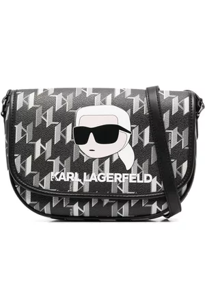 Karl Lagerfeld Women 17 Inch Laptop Bags - Ikonik 2.0 monogram cross body bag