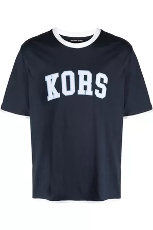Michael Kors Men Long Sleeve Polo Shirts - Logo-print cotton T-shirt