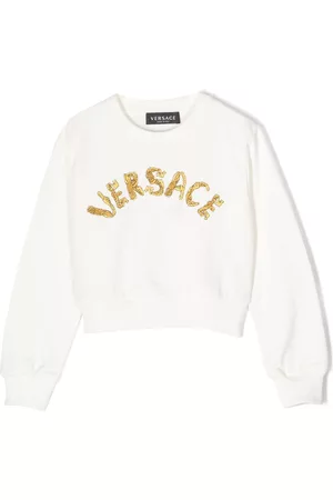VERSACE Logo-embroidered cotton sweatshirt