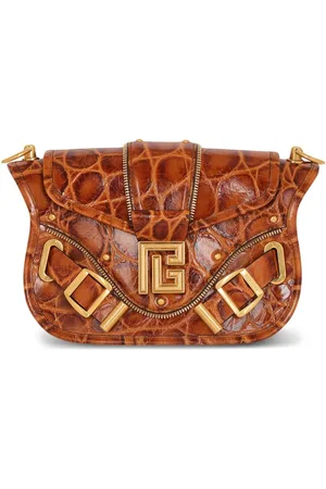 Balmain Blaze crocodile-embossed shoulder bag